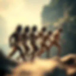 An artistic representation of evolution highlighting Homo sapiens