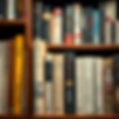 A bookshelf filled with influential leadership titles