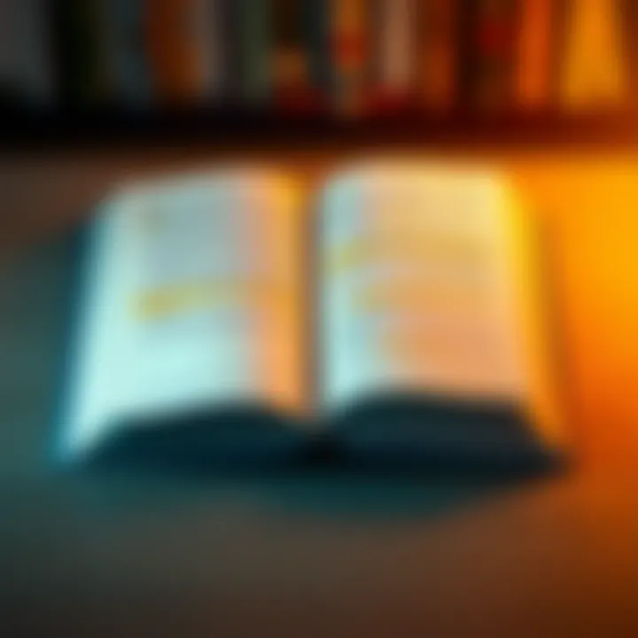 An open book with highlighted passages