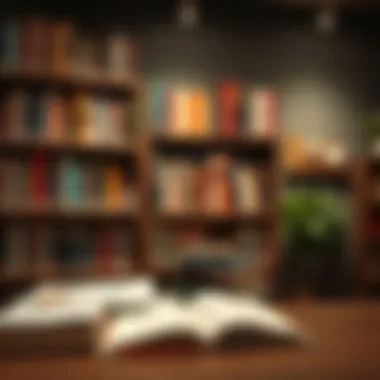 Continuous Learning in Finance A bookshelf filled with financial literature for continuous learning