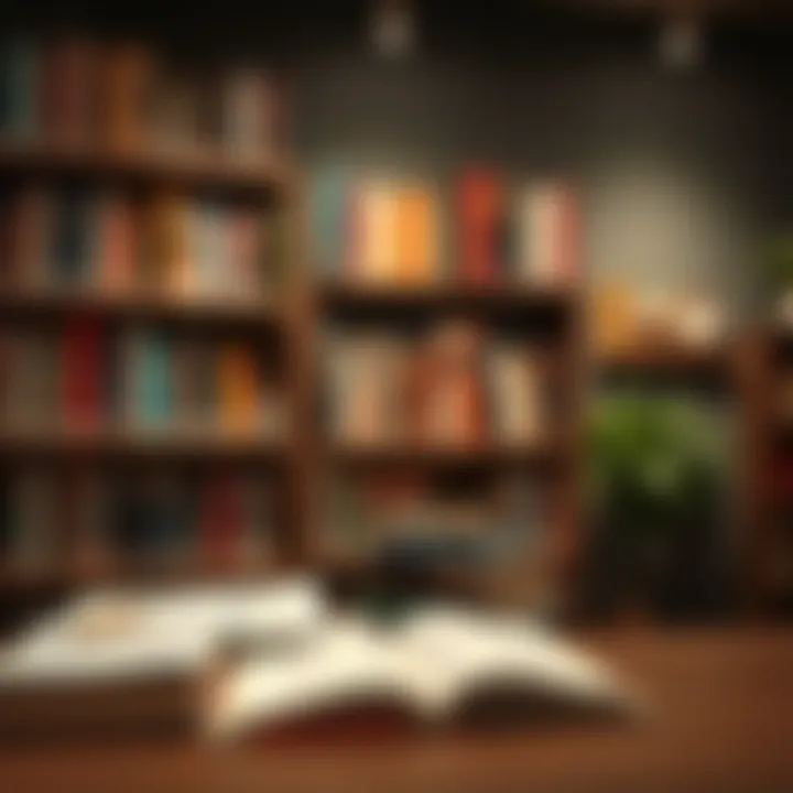 Continuous Learning in Finance A bookshelf filled with financial literature for continuous learning