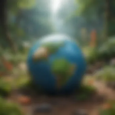 Earth's Biodiversity A vibrant representation of the Earth showcasing biodiversity and ecosystems