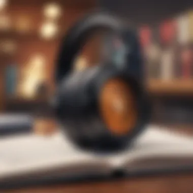 Immersive Audiobook Experience Audiobook listening experience with headphones
