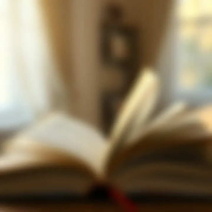 The Joy of Reading An open book with pages flipping in a soft breeze