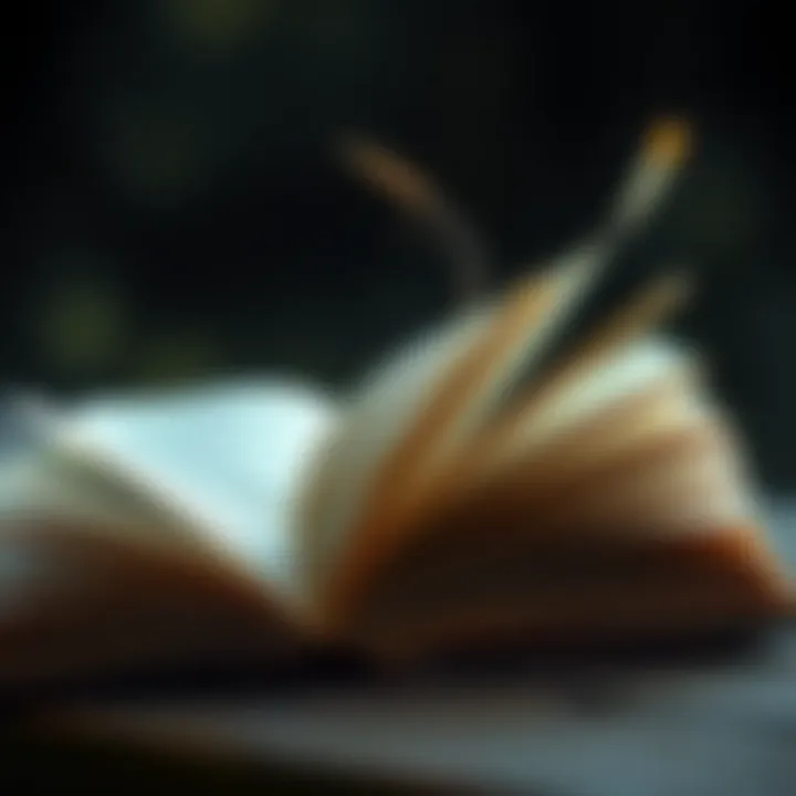 Knowledge and Discovery An open book with pages fluttering in the wind, symbolizing knowledge and discovery