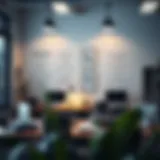 Inspirational workspace with quotes on the wall