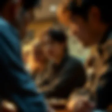 Illustration depicting the intricate relationships among characters