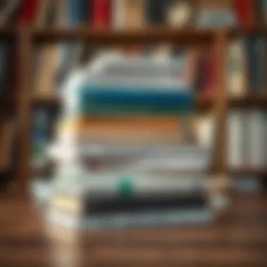 A stack of influential books on finance and debt repayment