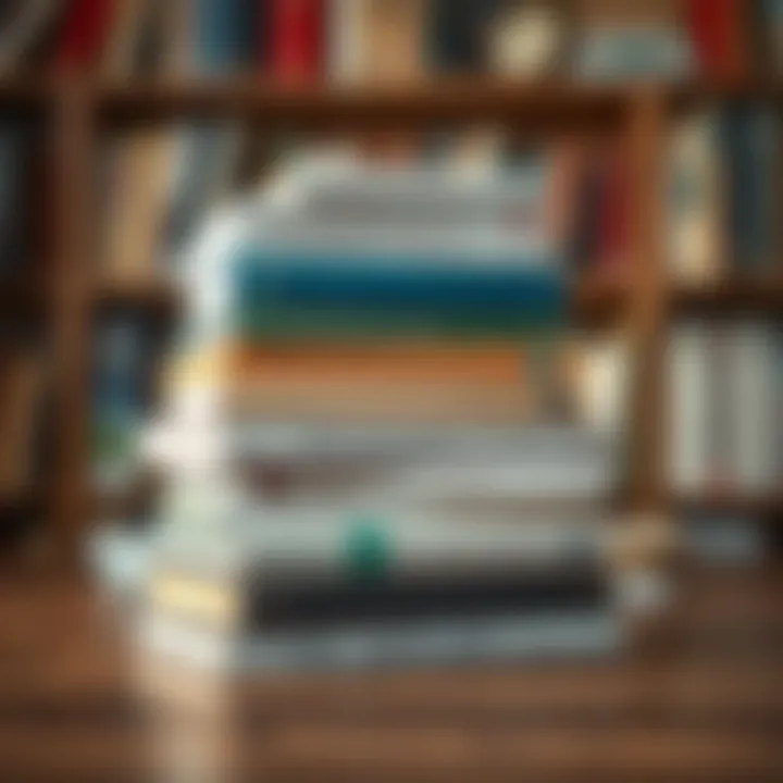 A stack of influential books on finance and debt repayment