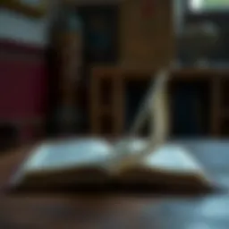 An open book with pages turning, symbolizing the unfolding of stories