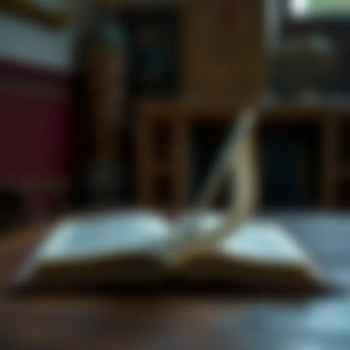 The Unfolding of Stories An open book with pages turning, symbolizing the unfolding of stories