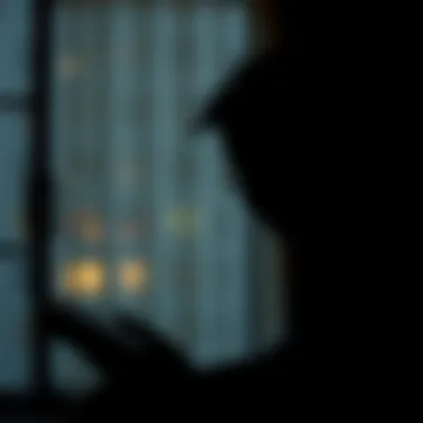 Reflections on Profound Ideas A silhouette of a thinker engrossed in reading, reflecting on profound ideas