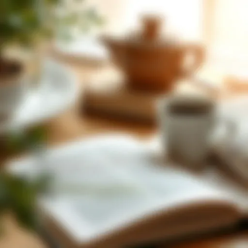 A serene morning routine with a cup of coffee and an open book
