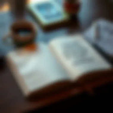 An open notebook with a quote on creativity next to a coffee cup