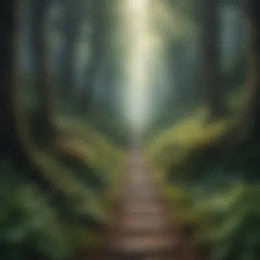 Path of Life's Journey A path leading through a vibrant forest, representing life's journey