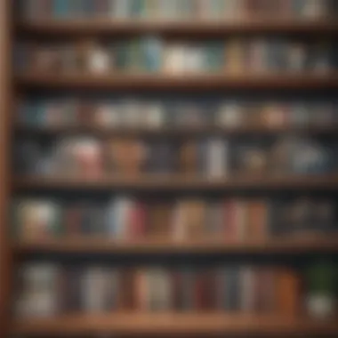 Diversity of Genres in Self-Care Literature An organized bookshelf filled with self-care books across various genres