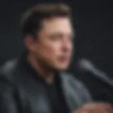 Elon Musk speaking at a conference