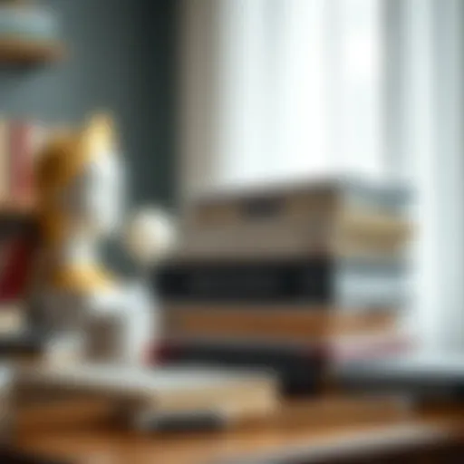 A stack of essential finance books on a desk