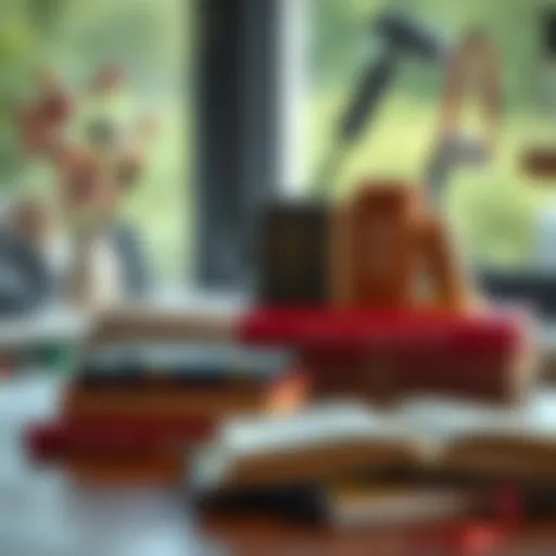 Influential Literature for Success A collection of influential books on a wooden table