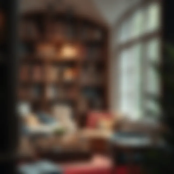 Inspiring Environment for Learning A serene reading nook filled with inspirational books