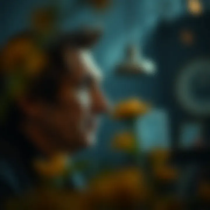 Mindful Awareness Conceptual depiction of introspection and mindfulness