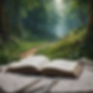 Literature and Life's Tapestry A vibrant scene of nature, illustrating the connection between literature and life.
