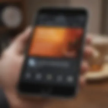 Audible App Interface A close-up of a smartphone displaying the Audible app interface