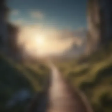 A pathway leading into the horizon, representing journey