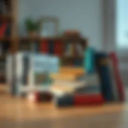 A collection of top mental health books arranged on a wooden surface