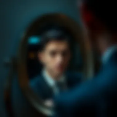 Self-Reflection and Awareness A reflection in a mirror representing self-reflection and awareness