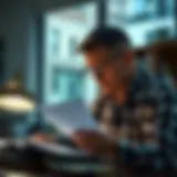 A thoughtful person analyzing financial documents