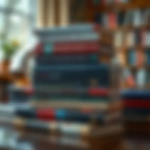 A stack of books with diverse covers