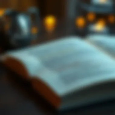 An open book with highlighted passages