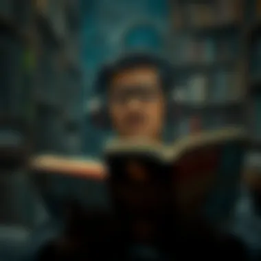 A person immersed in a captivating audiobook experience