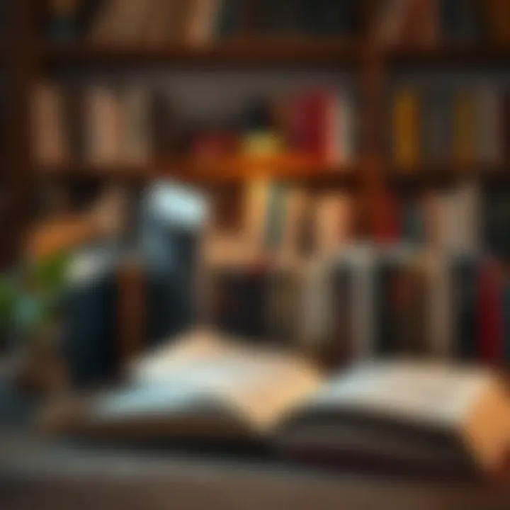 A serene reading environment showcasing a collection of summarized books.