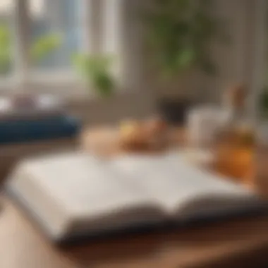 Highlighted Self-Care Techniques An open book with highlighted passages on self-care techniques