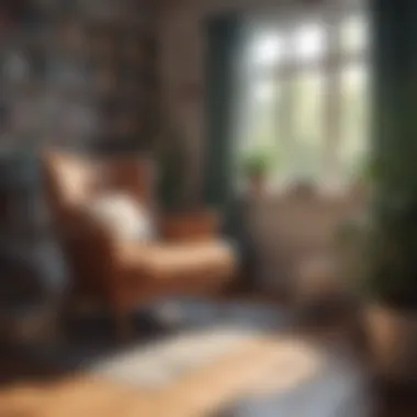 Cozy Reading Nook A serene reading nook with a cozy chair and a stack of self-care books