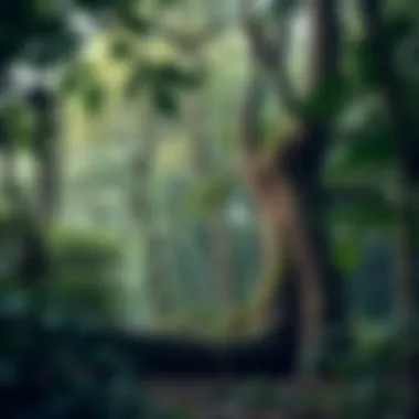 A vibrant ecosystem with various tree species supporting wildlife