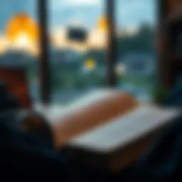 A serene listening experience with headphones and a book