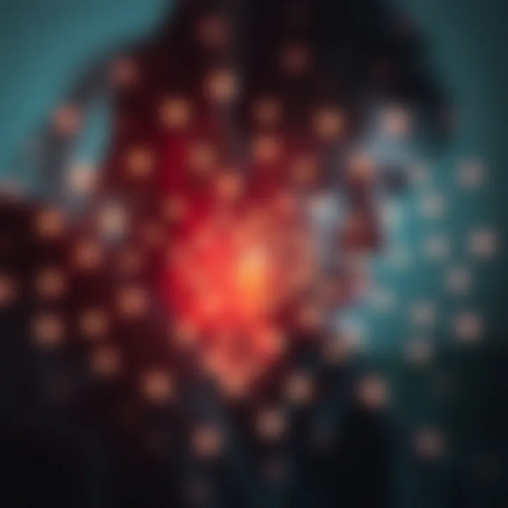 An abstract depiction of emotions connecting through a network