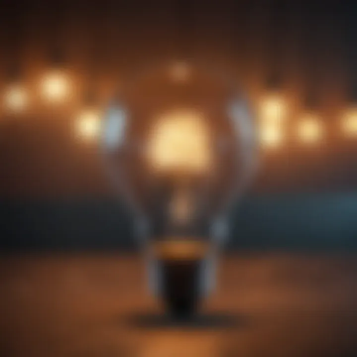 A lightbulb glowing brightly, symbolizing inspiration and new ideas