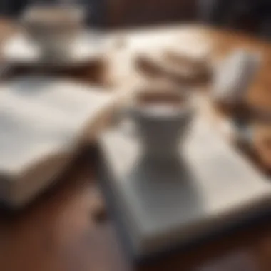 Moments of Reflection An open book with a cup of coffee, representing a moment of reflection