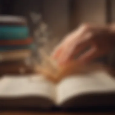 Words of Wisdom An open book revealing inspiring quotes