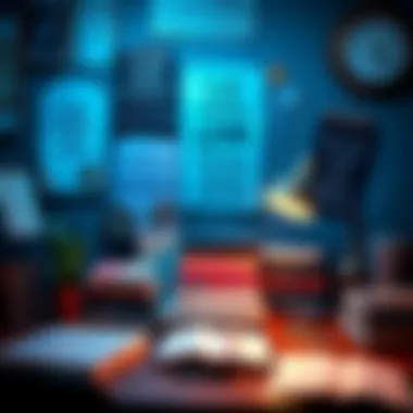 An inspiring workspace with motivational quotes and personal development tools