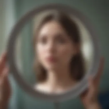 The Journey of Self-Acceptance A reflection in a mirror representing self-acceptance