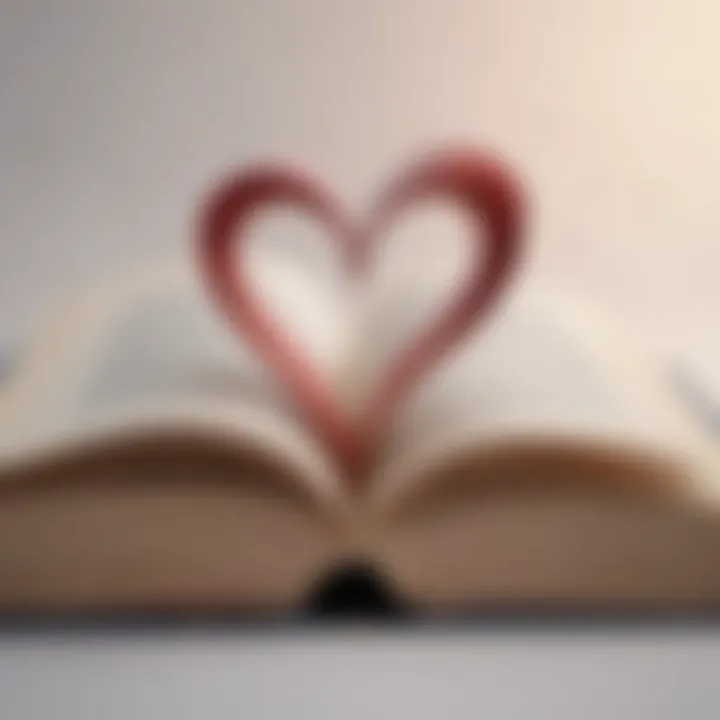 An open book with a heart symbolizing love for oneself