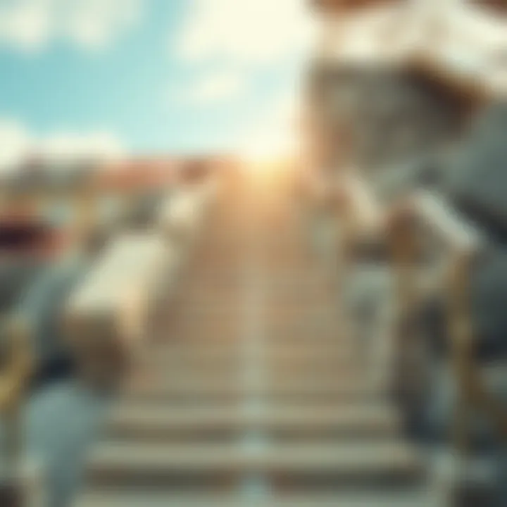 Ascending Towards Achievement A staircase leading upwards, representing the path to success