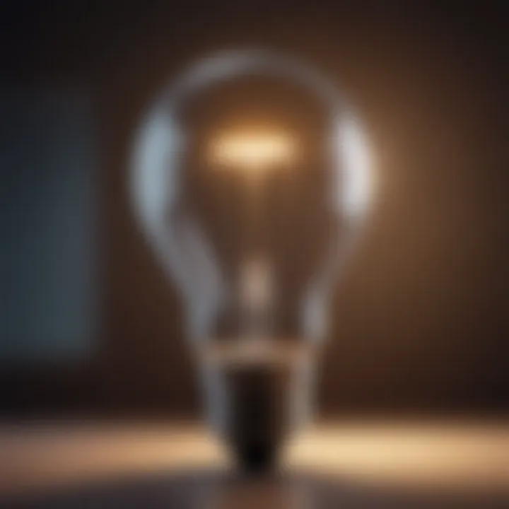 A glowing light bulb embodying innovative mindset