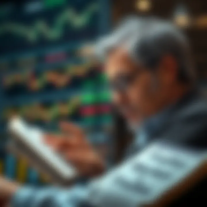 A thoughtful person analyzing stock market strategies