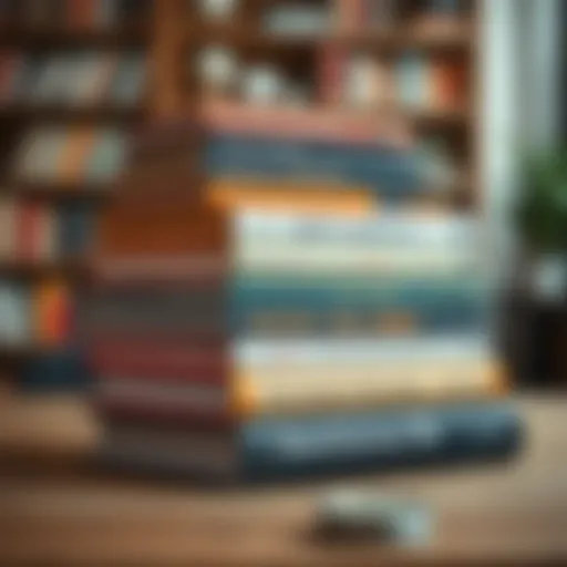 A stack of influential books on investing